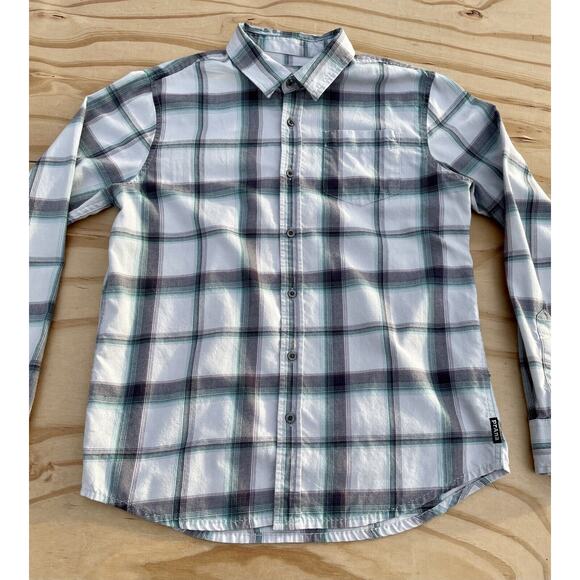 Prana Casual Long Sleeve Button Down Shirt Chest Pocket Men's Plaid Sz Small SML - Picture 2 of 7